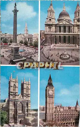 Cartes postales moderne London Trafalgar Square Westminster Abbey Big Ben St Paul's Cathedral