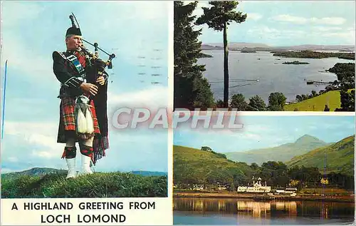 Cartes postales moderne A Highland Greeting from Loch Lomond Luss Pier From Strone Hill Ben Lomond