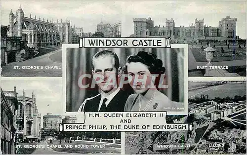 Cartes postales Windsor Castle H M Queen Elizabeth II and Prince Philip the Duke of Edinburgh