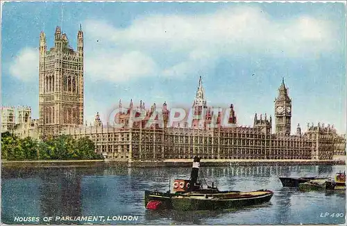 Cartes postales House of Parliament London Bateau