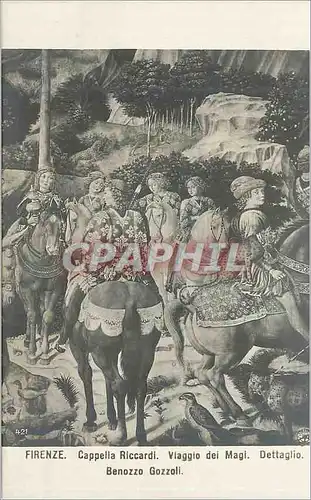 Cartes postales Firenze Cappella Riccardi Viaggio dei Magi Dettaglio Benozza Gozzoli