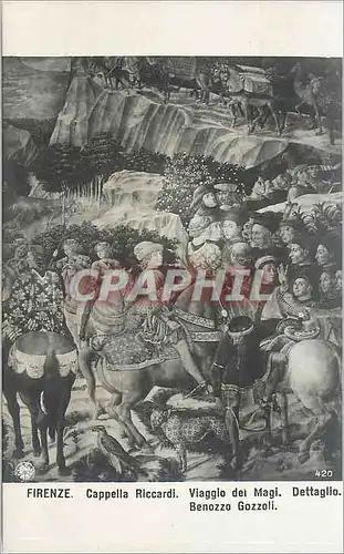 Cartes postales Firenze Cappella Riccardi Viaggio dei Magi Dettaglio Benozza Gozzoli
