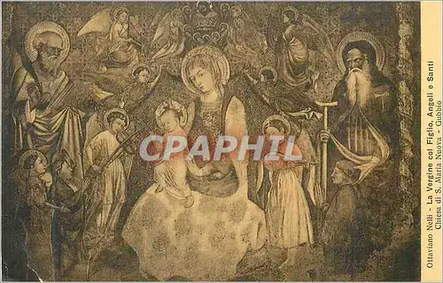 Cartes postales Ottaviono Nelli La Vergine Col Figlio Angelli e Santi Chiesa di S Maria Nuova