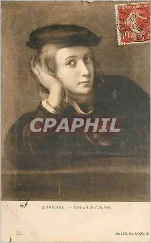 Cartes postales Raphael Portrait de l'Auteur Musee du Louvre Paris