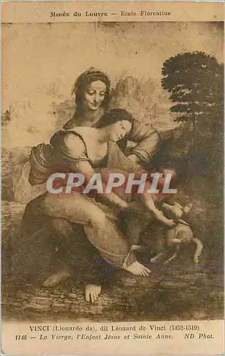 Cartes postales Musee du Louvre Ecole Florentine Vinci (Lionardo da 1452 1519) Leonard de Vinci