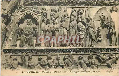 Cartes postales Bourges Cathedrale Portail Central le Jugement Dernier Les Elus