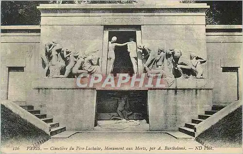 Ansichtskarte AK Paris Cimetiere du Pere Lachaise Monument aux Morts par A Baribolome