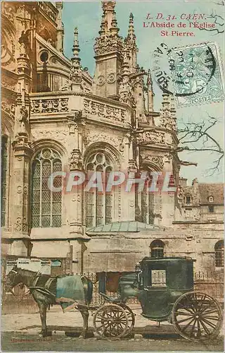 Ansichtskarte AK Caen L'Abside de L'Eglise St Pierre Caleche (animee)