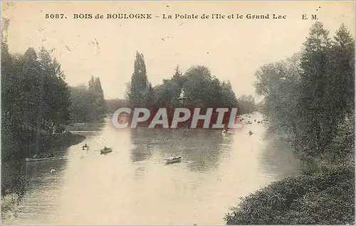 Ansichtskarte AK Bois de Boulogne La Pointe de l'Ile et le Grand Lac