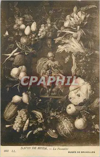 Cartes postales David de Heem La Fecondite Musee Bruxelles