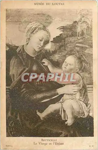 Cartes postales Musee du Louvre Botticelli La Vierge et L'Enfant