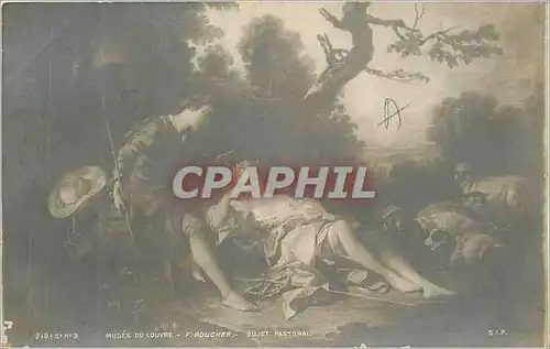 Cartes postales Musee du Louvre F Boucher Sujet Pastoral