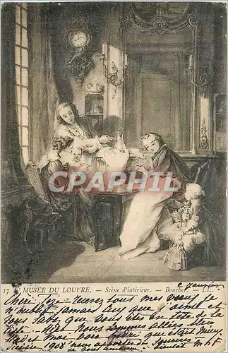 Cartes postales Musee du Louvre Scene d'Interieur Boucher