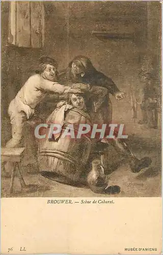 Cartes postales Brouwer Scene de Cabaret Musee d'Amiens