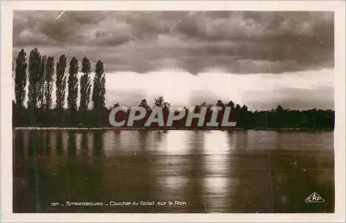 Cartes postales moderne Strasbourg Coucher du Soleil sur le Rhin