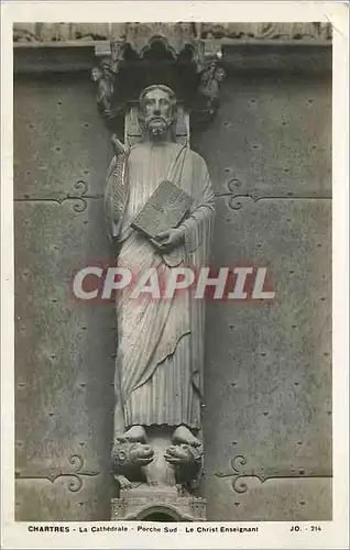 Cartes postales moderne Chartres La Cathedrale Porche sud Le christ Enseignant