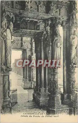 Cartes postales Cathedrale de Chartres Details du Porche du Portail Nord