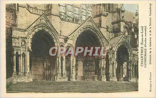 Cartes postales Chartres (Eure et Loir) La Cathedrale (Porches Ensemble)