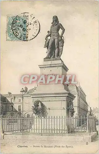 Cartes postales Chartres Statue de Marceau (Place des Epars)