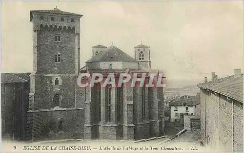 Cartes postales Eglise de la Chaise Dieu l'Abside de l'Abbaye et la Tour Clementine