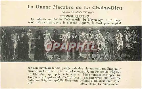 Cartes postales la Danse Macabre e la Chaise Dieu Peinture Murale du XVe siecle
