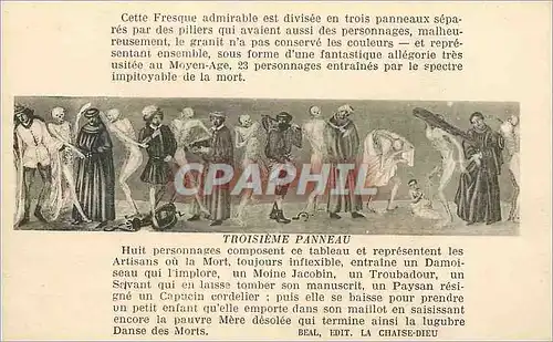 Cartes postales Cette Fresque Admirable est Divisee en Tois Panneaux Separes par des Piliers la Chaise Dieu Dans