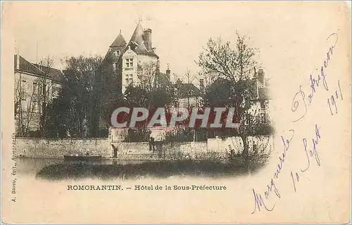 Cartes postales Romorantin Hotel de la Sous Prefecture (carte 1900)