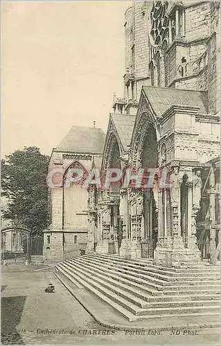Cartes postales Cathedrale de Chartres Portail Hora