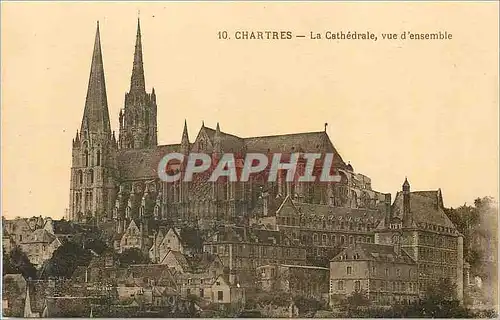 Cartes postales Chartres la Cathedrale vue d'Ensemble