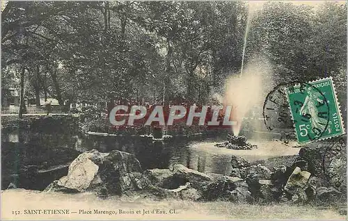 Ansichtskarte AK Saint Etienne Place Marengo Bassin et Jet d'Eau