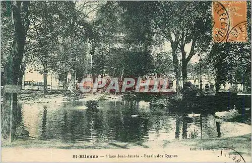 Ansichtskarte AK Etienne Place Jean Jaures Bassin des Cygnes