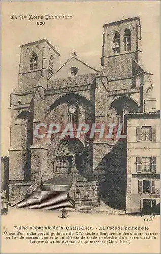 Cartes postales la Hte Loire Eglise Abbatiale de la Chaise Dieu la Facade Principale