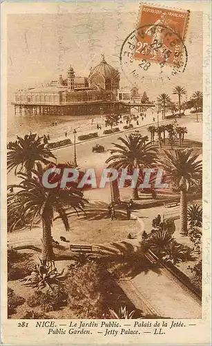 Cartes postales Nice le Jardin Public Palais de la Jetee