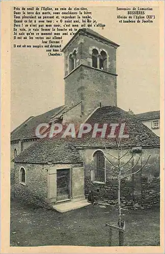 Cartes postales Bussieres Souvenirs de Lamartine Abside de l'Eglise (XIIIe) et Tombeau de Jocelyn