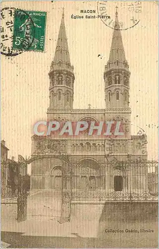 Cartes postales Macon Eglise Saint Pierre (papier bristol)