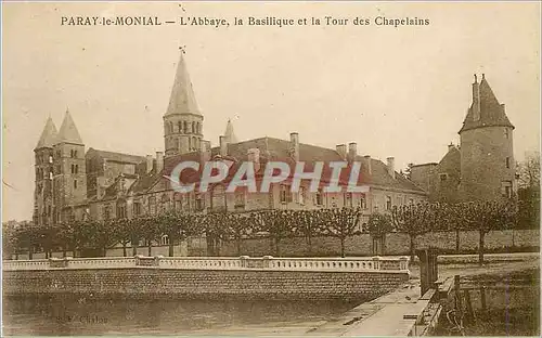 Ansichtskarte AK Paray le Monial l'Abbaye la Basilique et la Tour des Chapelains