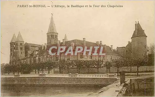 Cartes postales Paray le Monial l'Abbaye la Basilique et la Tour des Chapelains