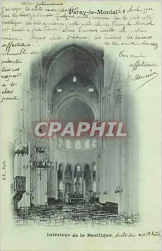 Ansichtskarte AK Paray le Monial Interieur de la Basilique (carte 1900)