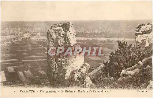 Cartes postales Valence Vue Generale Le Rhone et Rochers de Crussol