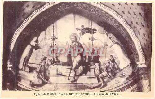 Cartes postales Eglise de Cadouin La Resurrection Fresque du XVIe S