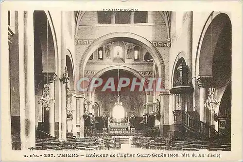 Ansichtskarte AK Thiers Interieur de l'Eglise Saint Genes (Mont hist du XIIe Siecle)