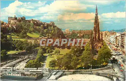 Moderne Karte Princes Street and the Scott Monument Edinburgh