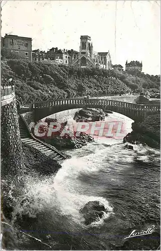 Moderne Karte Biarritz Le Pont du Basta et l'Eglise Ste Eugenie