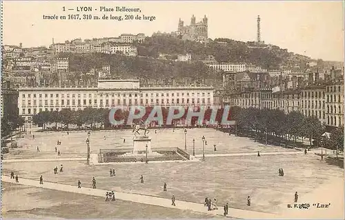 Cartes postales Lyon Place Bellecour Tracee en 1617 310 m de Long 200 m de Large