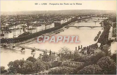 Ansichtskarte AK Lyon Perspective des Ponts sur le Rhone