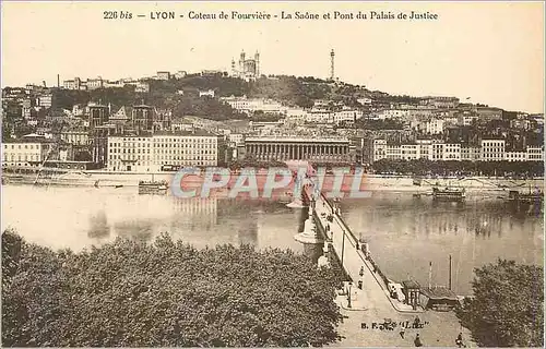 Ansichtskarte AK Lyon Coteau de Fourviere La Saone et Pont du Palais de Justice