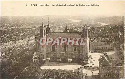 Ansichtskarte AK Lyon Fourviere Vue Generale et Confluent du Rhone et de la Saone