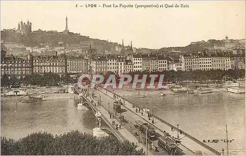 Ansichtskarte AK Lyon Pont La Fayette (Perspective) et Quai de Retz