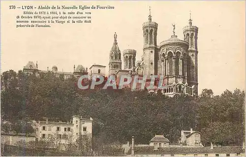 Cartes postales Lyon Abside de la Nouvelle Eglise de Fourviere Edifiee de 1872 a 1884