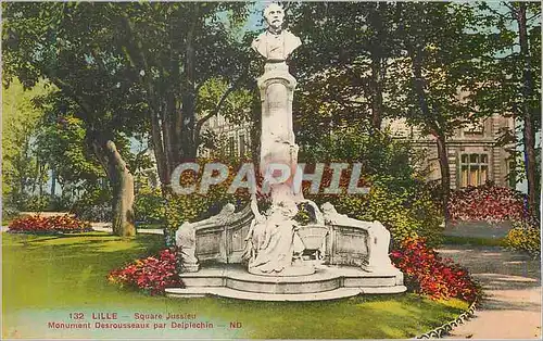 Cartes postales Lille Square Jussieu Monument Desrousseaux par Deiplechin